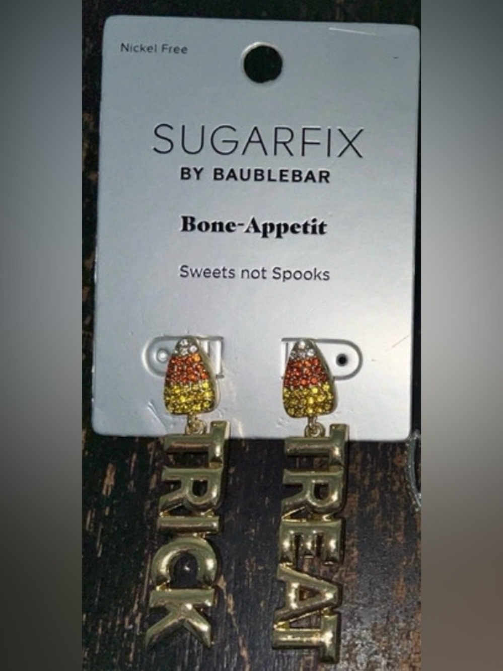 BAUBLEBAR Halloween Trick or Treat Candy Corn Dangle Drop Earrings NEW NWT